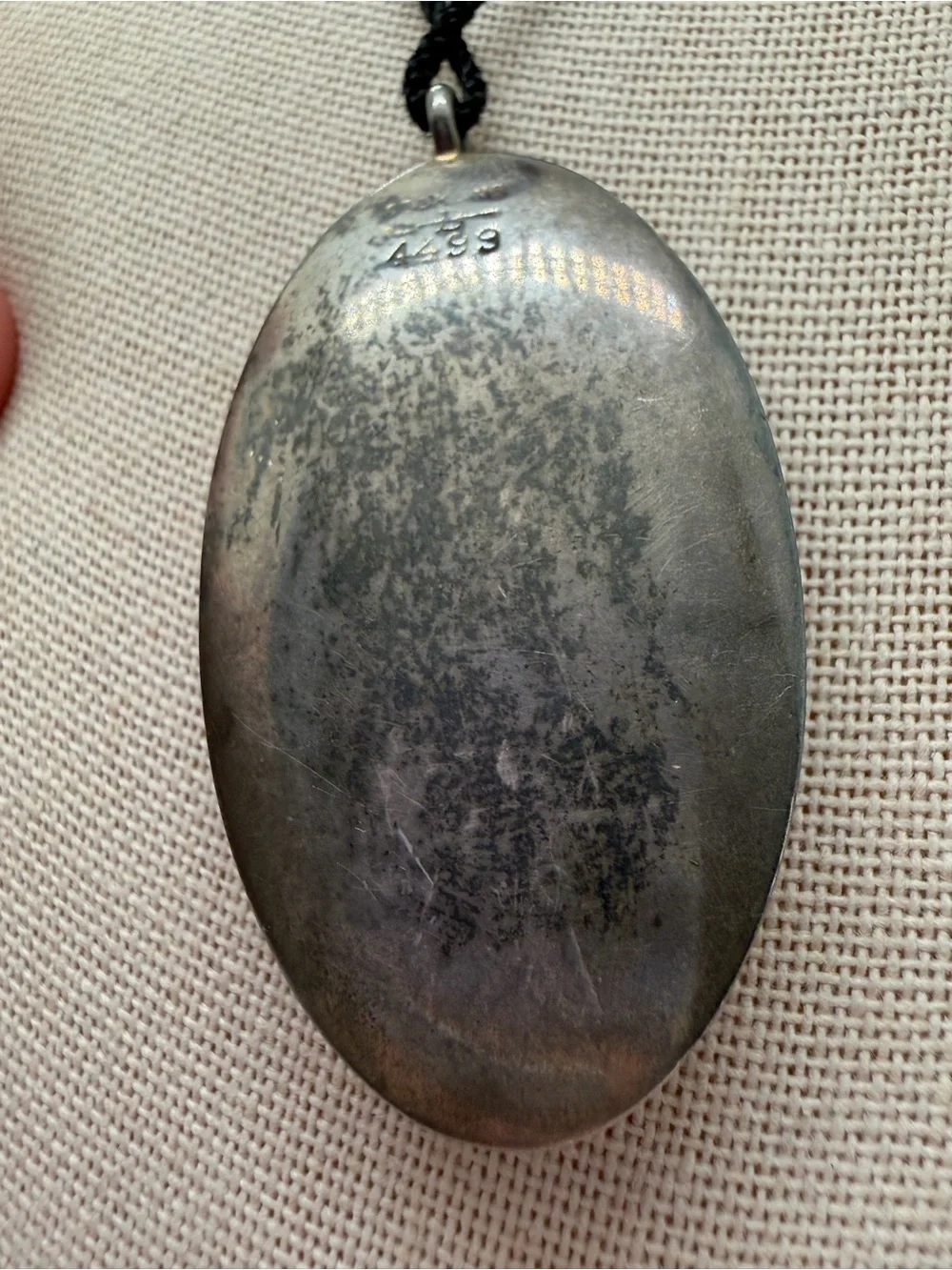 Antique enamel guillouche Sterling whistle pendant
